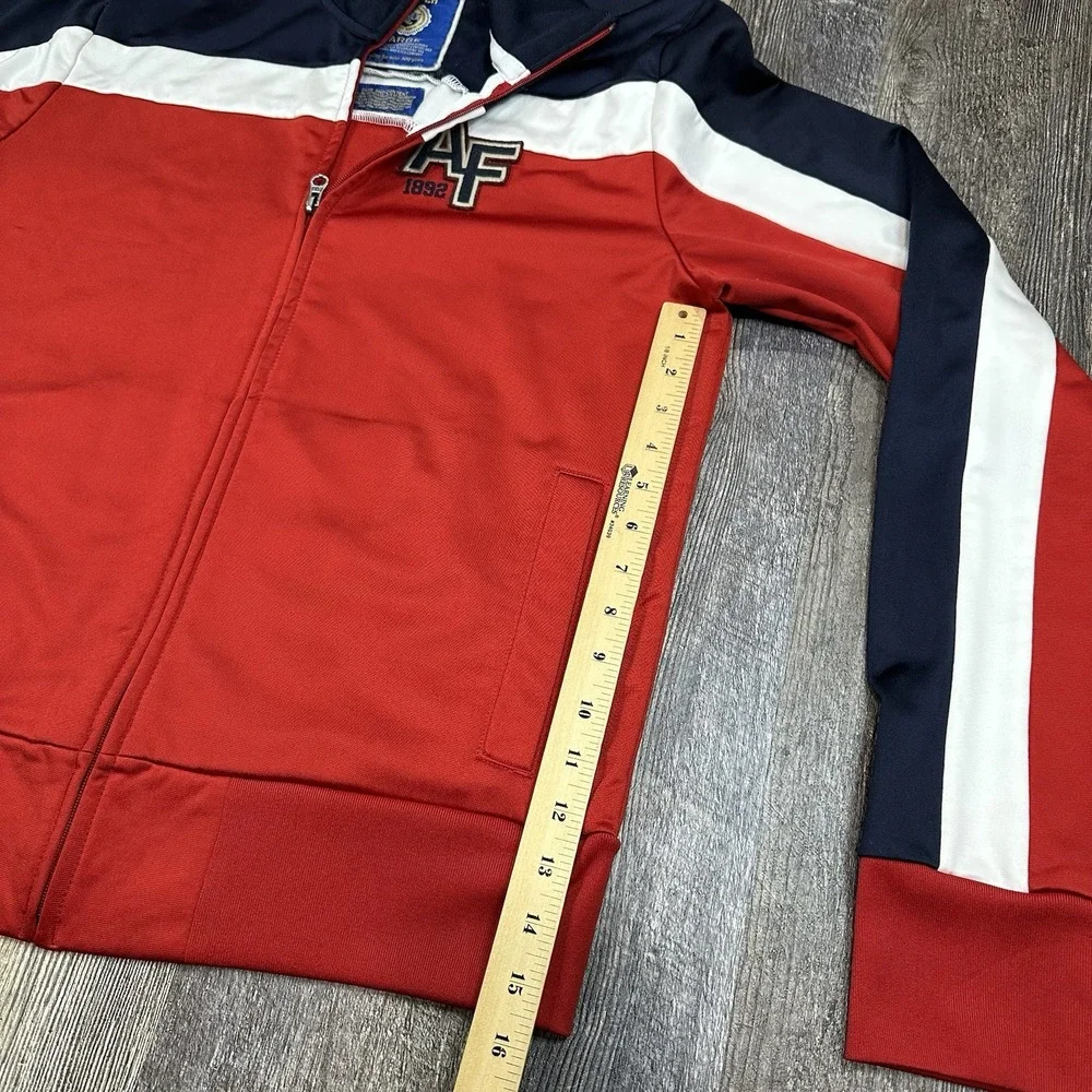 Vintage Abercrombie & Fitch AF 1892 Red Navy White Track Jacket Teen L Adult‎ M